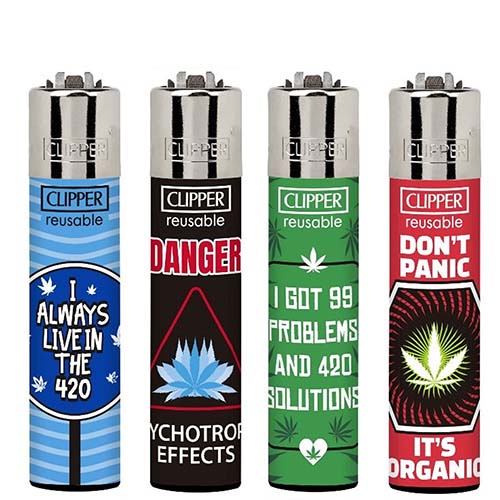 Зажигалка Пластиковая Clipper Коллекция Weed Warning