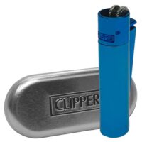 Зажигалка Газовая Clipper Lighter Metal Deep Blue Синий Глянец