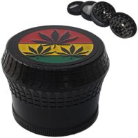Большой Черный Гриндер Cannabis Leaf