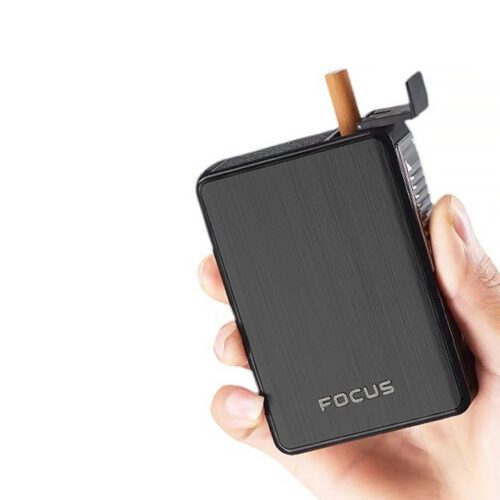 Портсигар На 20 Сигарет С USB Зажигалкой И Выбросом FOCUS