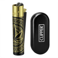 Газовая Зажигалка Clipper Metal - Leaves Premium Gold
