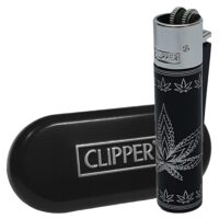 Многоразовая Зажигалка Clipper Metal - Leaves Silhouette Silver