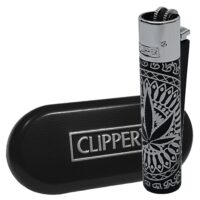 Подарочная Зажигалка Clipper Metal - Leaves Premium Silver