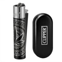 Подарочная Зажигалка Clipper Metal - Leaves Premium Silver