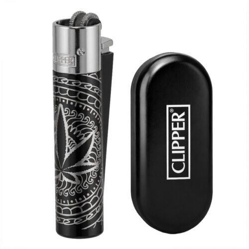 Подарочная Зажигалка Clipper Metal - Leaves Premium Silver