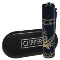 Зажигалка Из Металла Clipper Metal - Leaves Silhouette Black