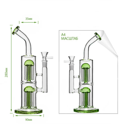 Стеклянный Бонг С 2 Перколяторами Bong Double Medusa