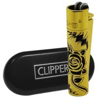 Зажигалка Газовая Clipper Flowers Metallic Gold