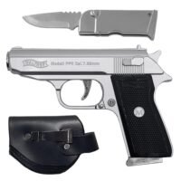 Зажигалка В Виде Пистолета С Ножом Walther Silver