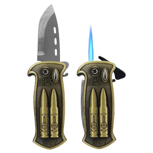 Зажигалка Нож Выкидной С Открывалкой Bullet Lighter