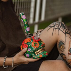 Стеклянный Бонг Череп "Flowering Sugar Skull Bong"