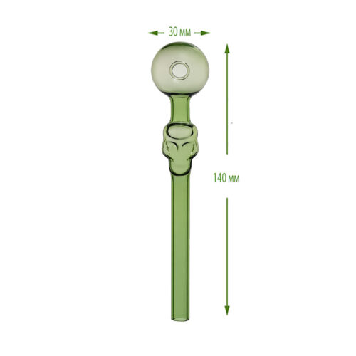 Трубочка Стеклянная Для Курения 14см Glass Tube Skull Green