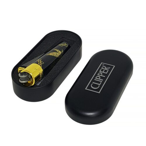 Газовая Зажигалка Clipper Metal "Yantra Weed Gold"