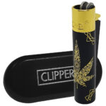 Газовая Зажигалка Clipper Metal "Yantra Weed Gold"