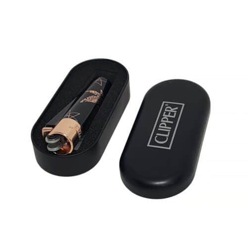 Зажигалка Газовая Clipper Metal "Yantra Weed Rose Gold"