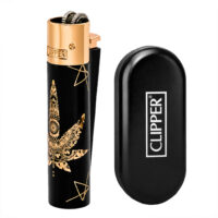 Газовая Зажигалка Clipper Metal Yantra Weed Gold