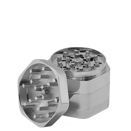 Железный Гриндер Для Табака "Hexagon Silver"