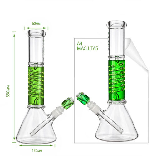 Стеклянный Бонг С Глицерином Phoenix Green Vortex