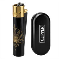 Зажигалка Клиппер Металлическая Газовая Clipper Weed Tattoo Dark