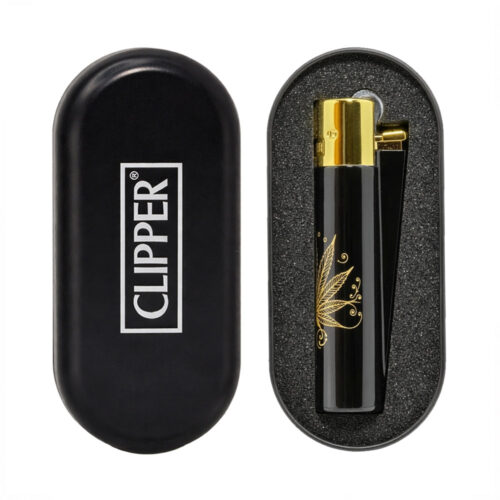 Зажигалка Клиппер Металлическая Газовая Clipper Weed Tattoo Dark