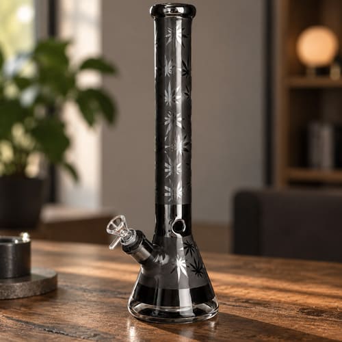 Бонг Стеклянный 40 см Royal Chrome Leaf Beaker