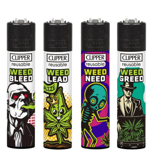 Зажигалка Кремниевая Clipper Weed Rhyme